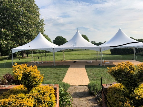 Elegant pagoda marquee with pointed roof
