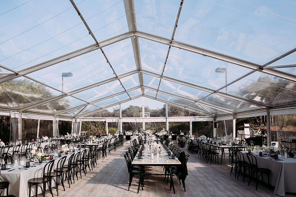 Clear span marquee with wide open interior