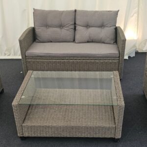 LUXURY RATTAN 4 SEATER PATIO GARDEN FURNITURE SET