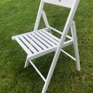 WOODEN WHITE FOLD FLAT CHAIR